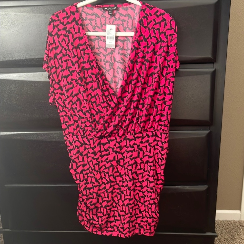 Pink and Black Wrap Top